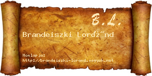Brandeiszki Loránd névjegykártya