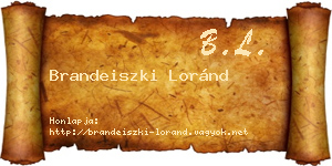 Brandeiszki Loránd névjegykártya