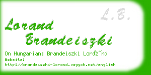 lorand brandeiszki business card